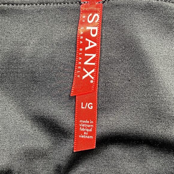 SPANX Faux Leather Leggings Women's Black Shiny Coated Shaping Pants Large - Picture 8 of 8